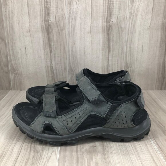 Ecco Sandals Mens EU 46 Gray Leather Hook and Loop Outdoor Shoes main image 10